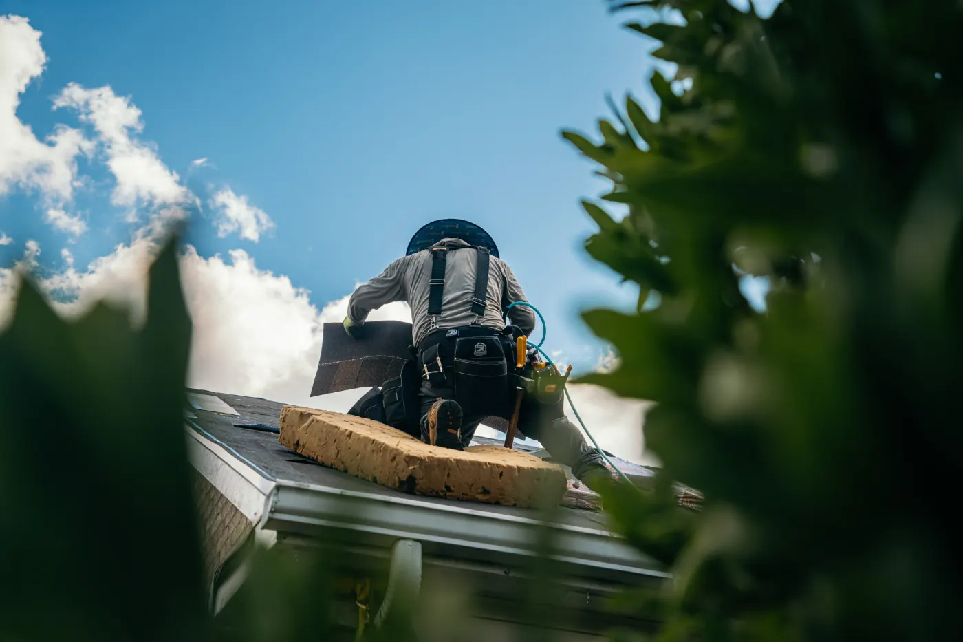 Tarping and dry-in on a Coverdale commercial roof